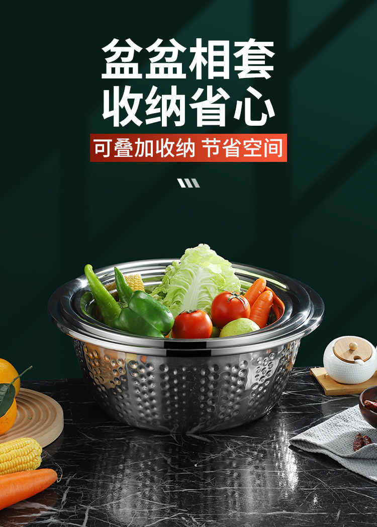 New hammer-patterned multi-purpose basin from the source factory, 18-70cm large-sized diamond basin, thickened and deepened plate cover Indian basin pic 7