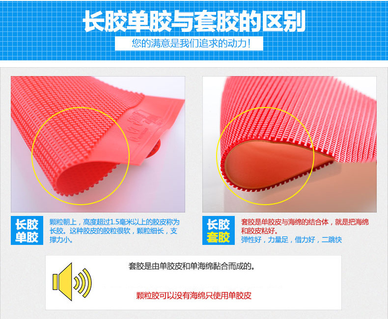 红双喜C7海绵乒乓球胶皮胶粒片运动训练比赛专用详情2