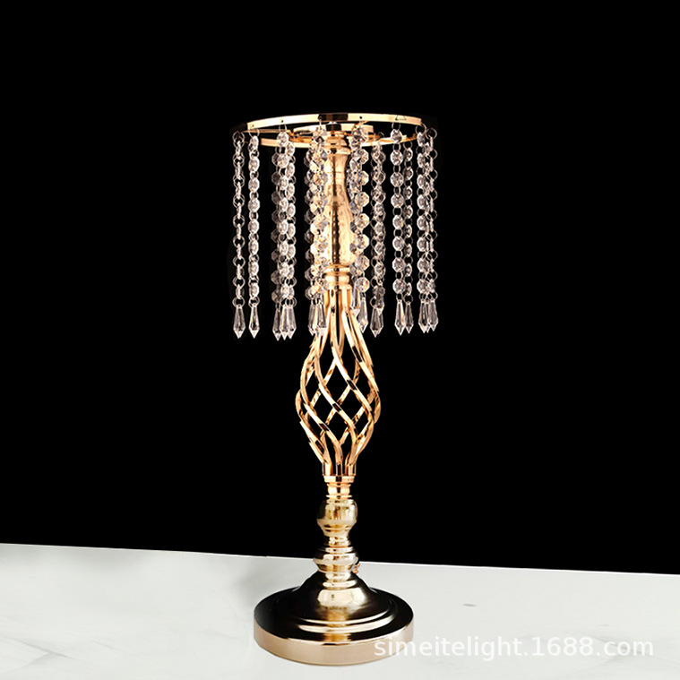 Wedding props, table flowers, crystal candlesticks, twisted flower ornaments, accessories, Western dining table decorations, electroplated road leads, cross-border consignment pic 22