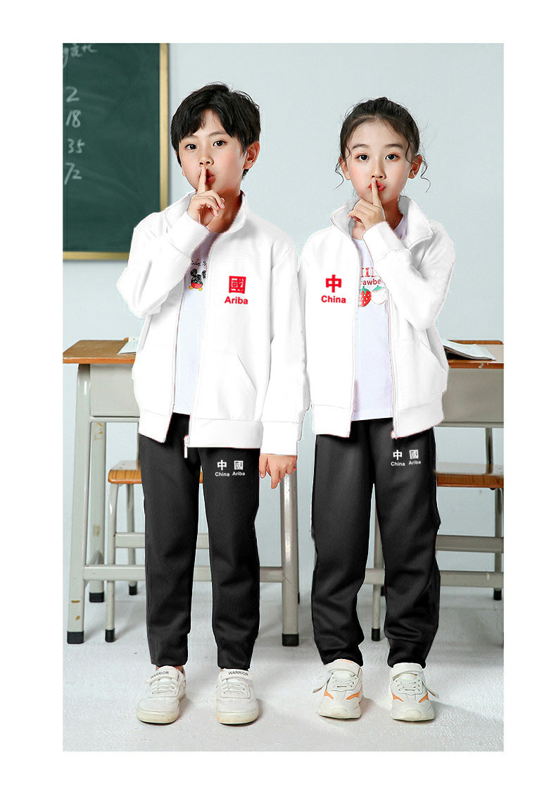 校服套装中小学生白色班服幼儿园红色园服春秋装儿童运动两件套冬详情23