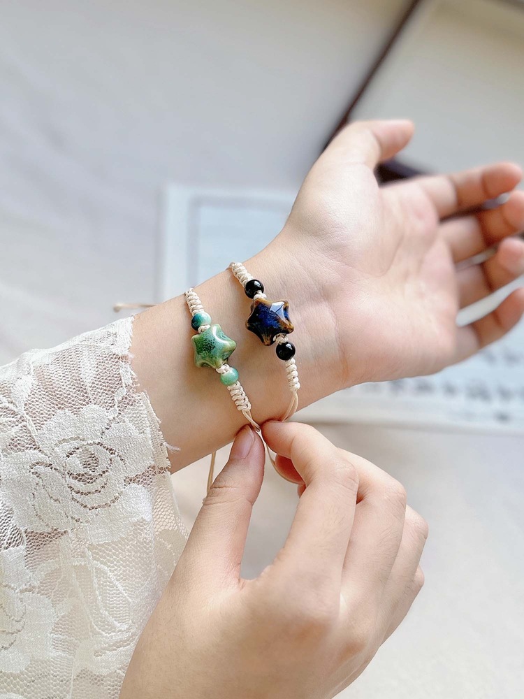 景德镇陶瓷手链女式星星高级感可调节新中式手绳女批发手饰饰品详情8