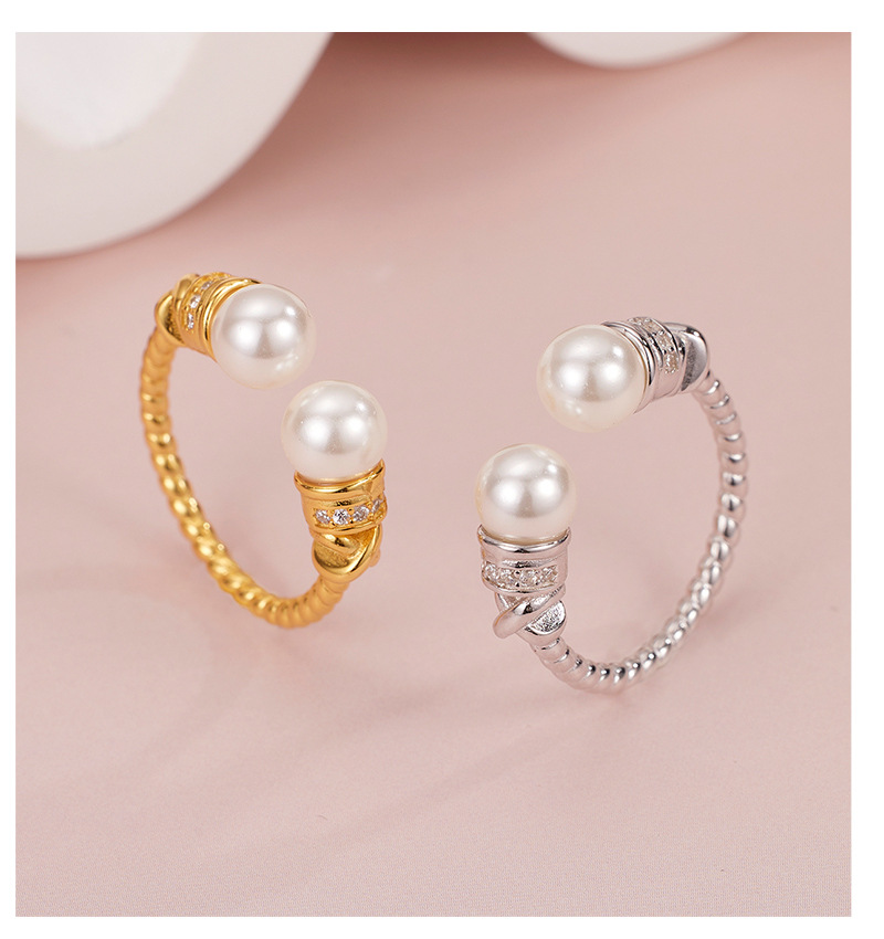 S925 sterling silver open ring, a niche design, high-end vintage open ring DIY empty stand accessory in stock pic 12