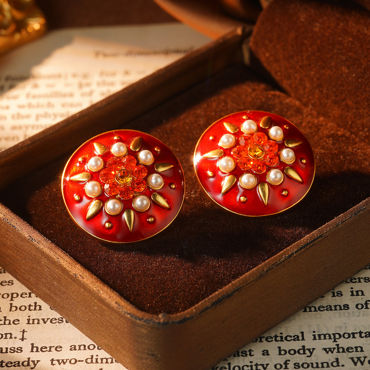 European and American retro fashion new stud earrings, trendy cross, vintage pearl natural stone earrings, elegant and personalized earrings pic 28