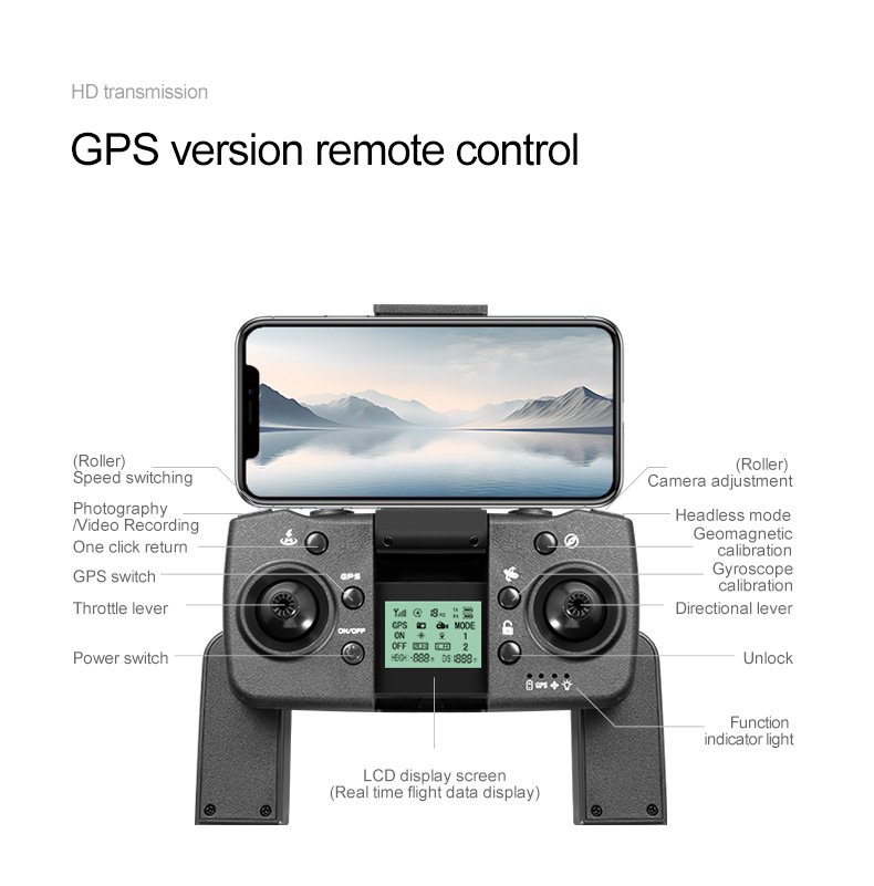 The cross-border new product RG700 quad-axis brushless unmanned aerial vehicle (UAV) for aerial photography, optical flow electronic speed regulation, GPS one-click return flight is for export pic 24