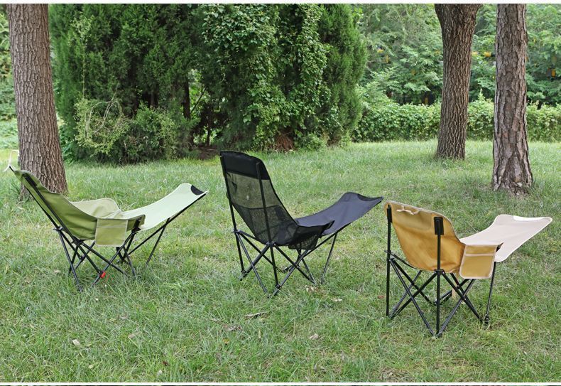 户外月亮椅高靠背躺椅可调节折叠椅便携式休闲露营椅带腿托靠背椅详情19