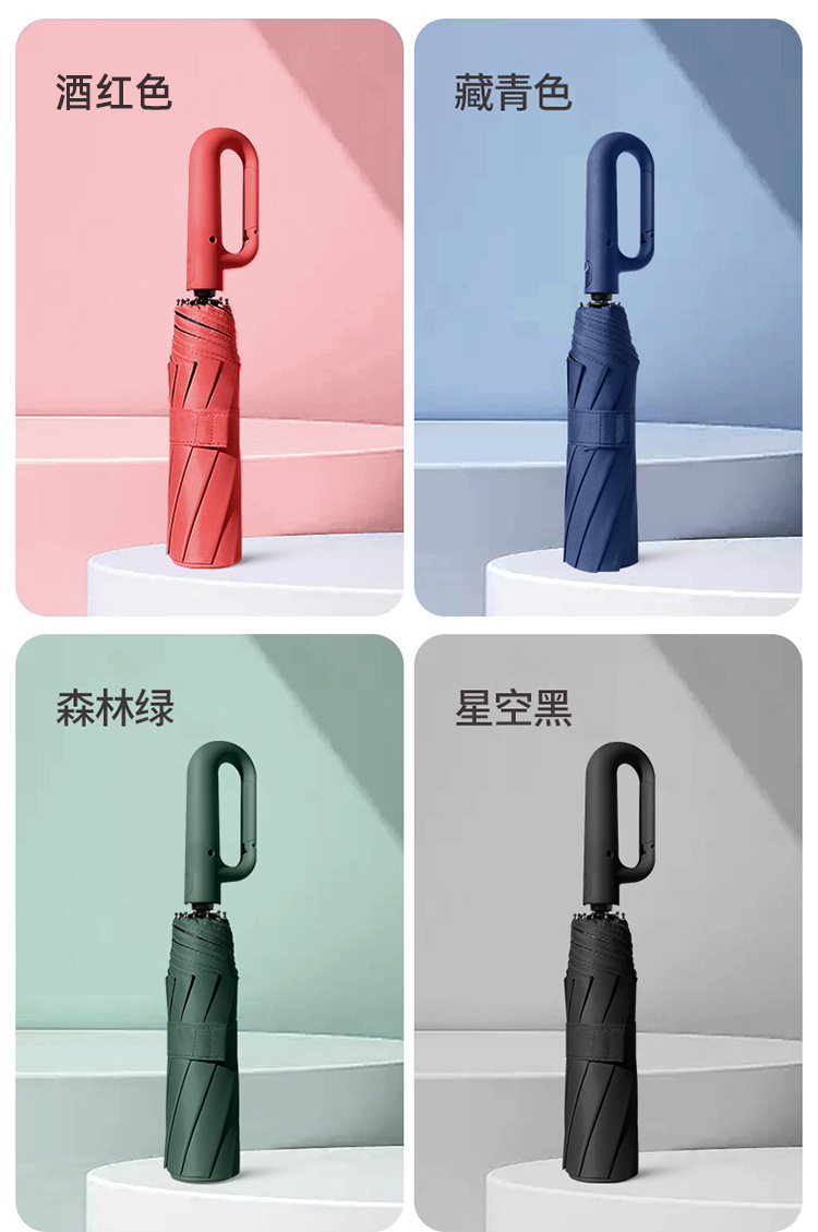 全自动环扣雨伞大号防晒防紫外线晴雨两用女高级感折叠便捷太阳伞详情15