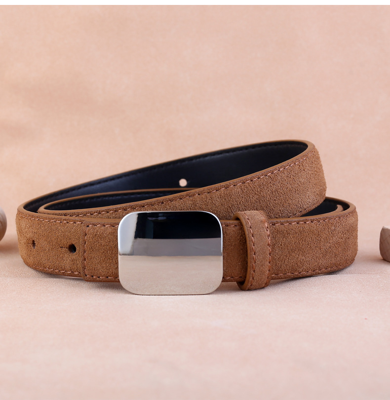 2025新款韩版牛反绒女士皮带潮流简约百搭装饰牛仔裤腰带现货批发详情15