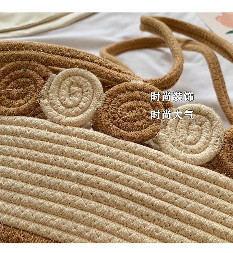 2024新款菜篮子沙滩包女士单肩腋下包韩版编织水桶包小众设计详情2