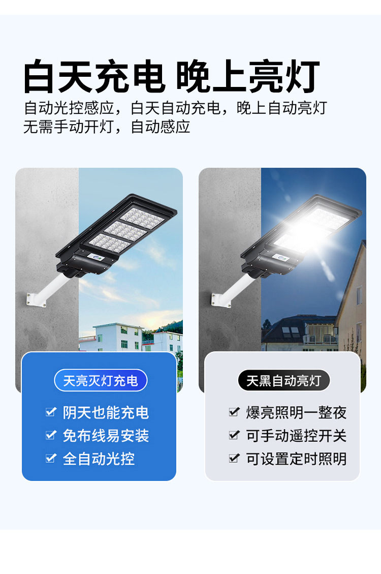 太阳能灯户外庭院灯家用路灯新农村防水LED照明灯人体感应灯智能详情14