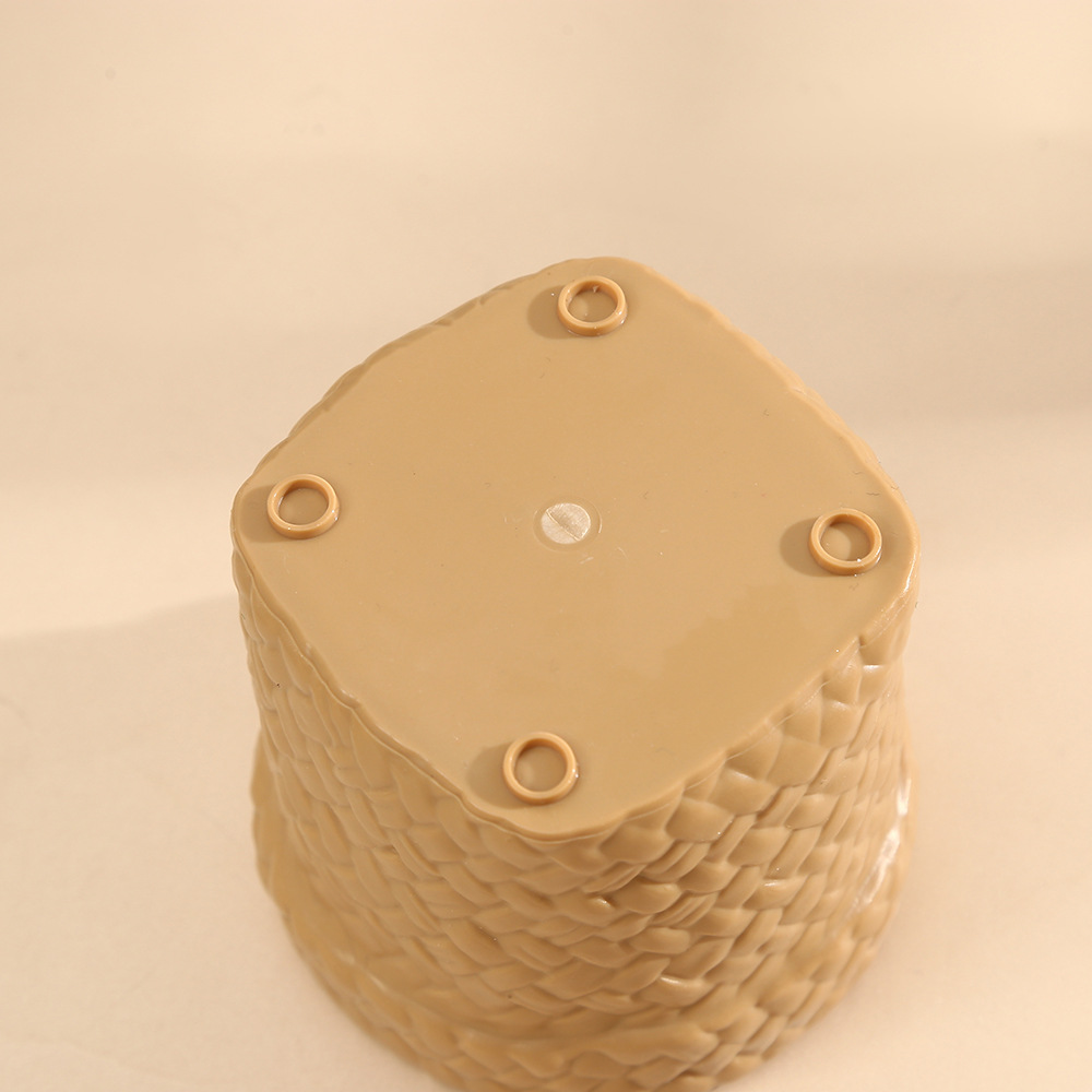 Nordic InS-style imitation rattan woven plastic flower POTS, durable garden decoration, green plant containers, succulent flower POTS, pothos POTS pic 7