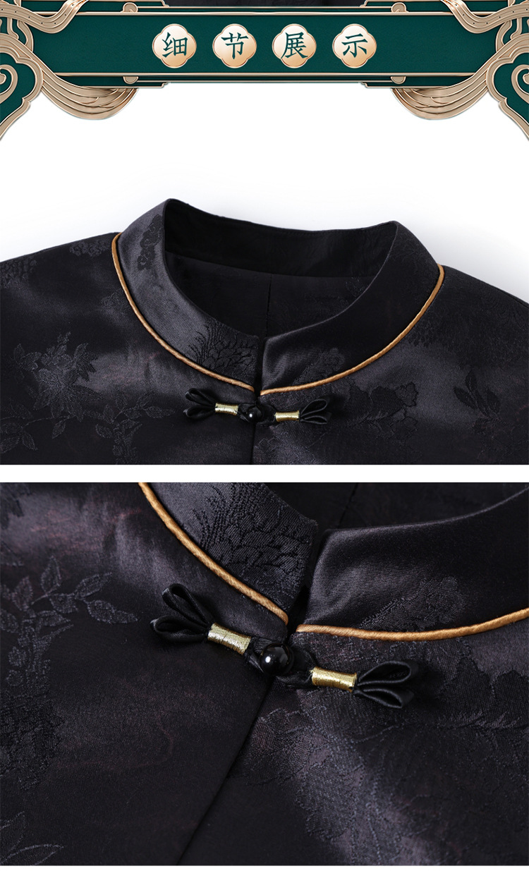 The 2026 new spring vest for middle-aged mothers with a national trend style, featuring a round-neck casual Tang suit for middle-aged and elderly women pic 6