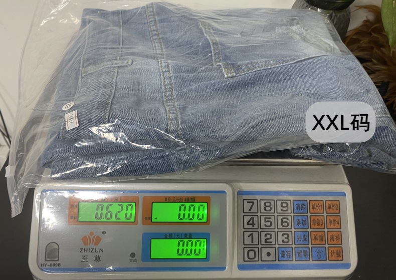 现货2025新款欧美跨境复古破洞直筒裤休闲拼接长裤宽松牛仔裤女详情4