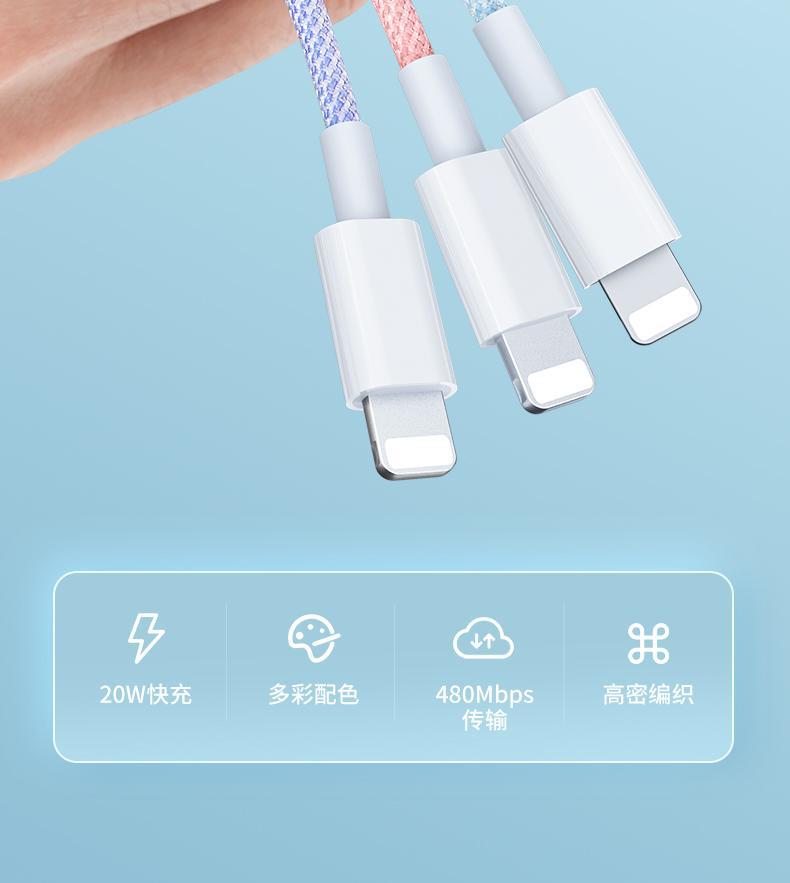 【全网低价】适用苹果14iPhone13promax快充线PD20W编织数据线27W详情2