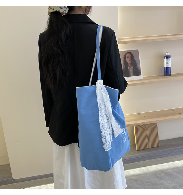 Striped canvas bag, 2024 new Korean-style ins tote casual bag, single-shoulder large-capacity tote bag shopping bag pic 29