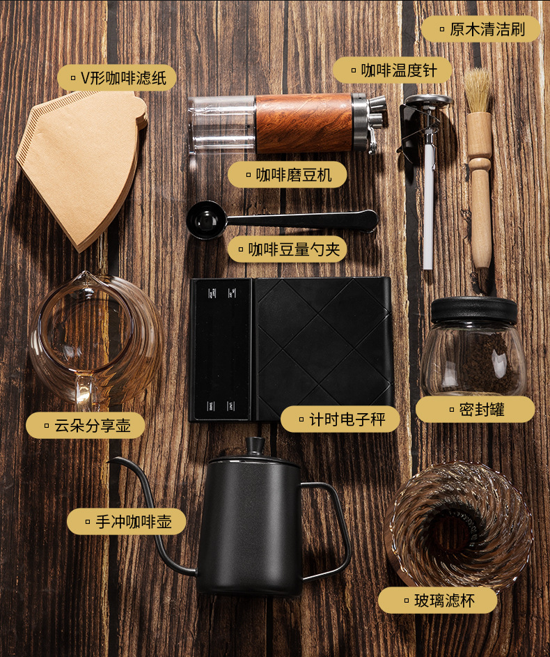 Business gift set, hand-ground coffee set, hand-brewed coffee tools, high-end business souvenirs for clients and employees pic 9