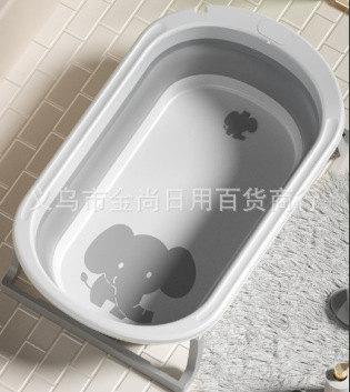 新款婴儿洗澡盆宝宝可坐躺家用便携感温浴盆新生儿可折叠洗浴盆详情2