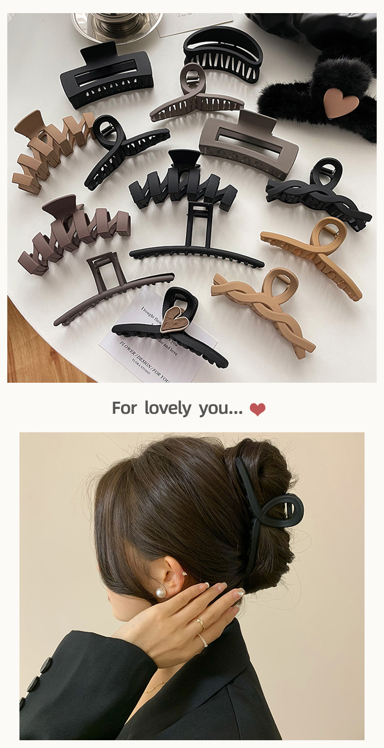 黑色大号抓夹女鲨鱼夹发卡简约高级感发夹后脑勺头发夹子头饰发抓详情15