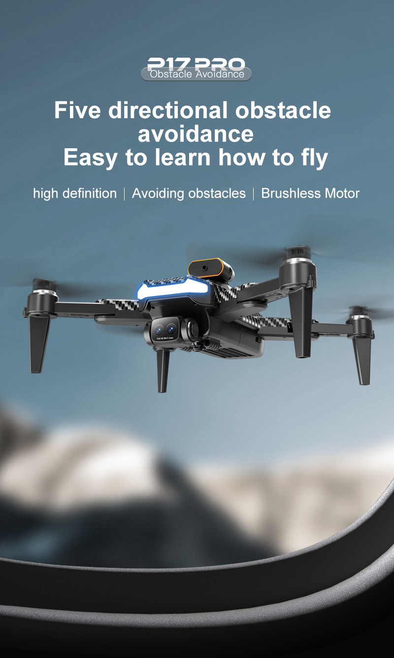 The cross-border new product P17 carbon fiber drone features a brushless motor, GPS positioning, intelligent obstacle avoidance, and high-definition aerial photography with dual lenses pic 18