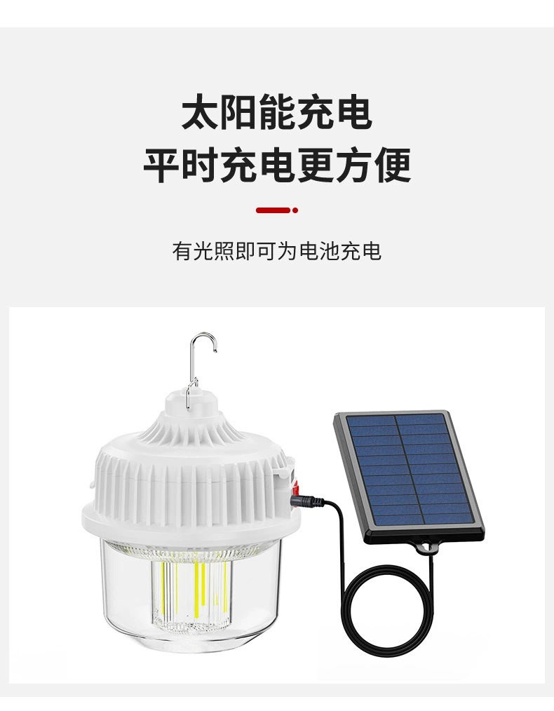跨境新款夜市摆摊充电球泡灯便携挂钩式应急充电宝户外野营帐篷灯详情2