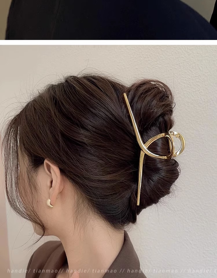 High-end, large shark clip, metal, extra-large grabber, with a large amount of hair, clip headwear, hair clip, and hair accessory for the back of the head of women pic 6