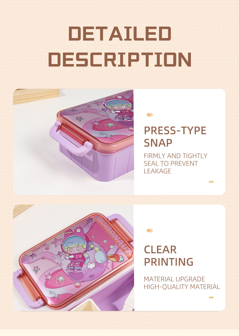 学生上班族塑料饭盒单层分格大容量便当盒食品级轻食午餐水果餐盒详情8