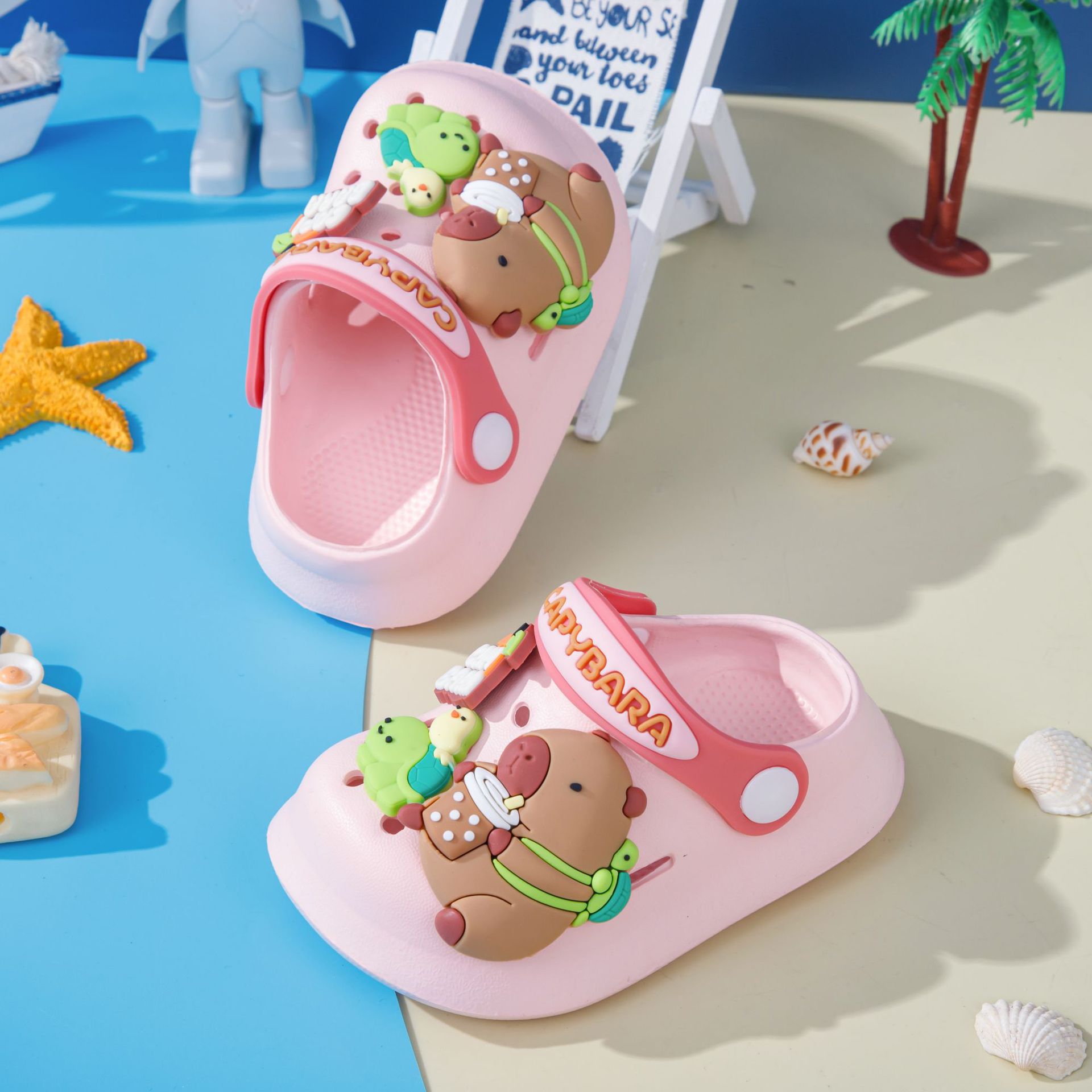 儿童多标洞洞鞋批发夏中大童男童女童卡通凉鞋透气小童宝宝凉拖女详情5