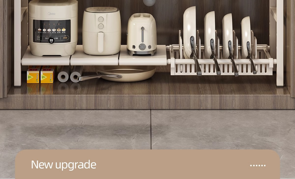 可伸缩厨房下水槽置物架橱柜内放锅架家用多层柜子分层锅具收纳架详情2