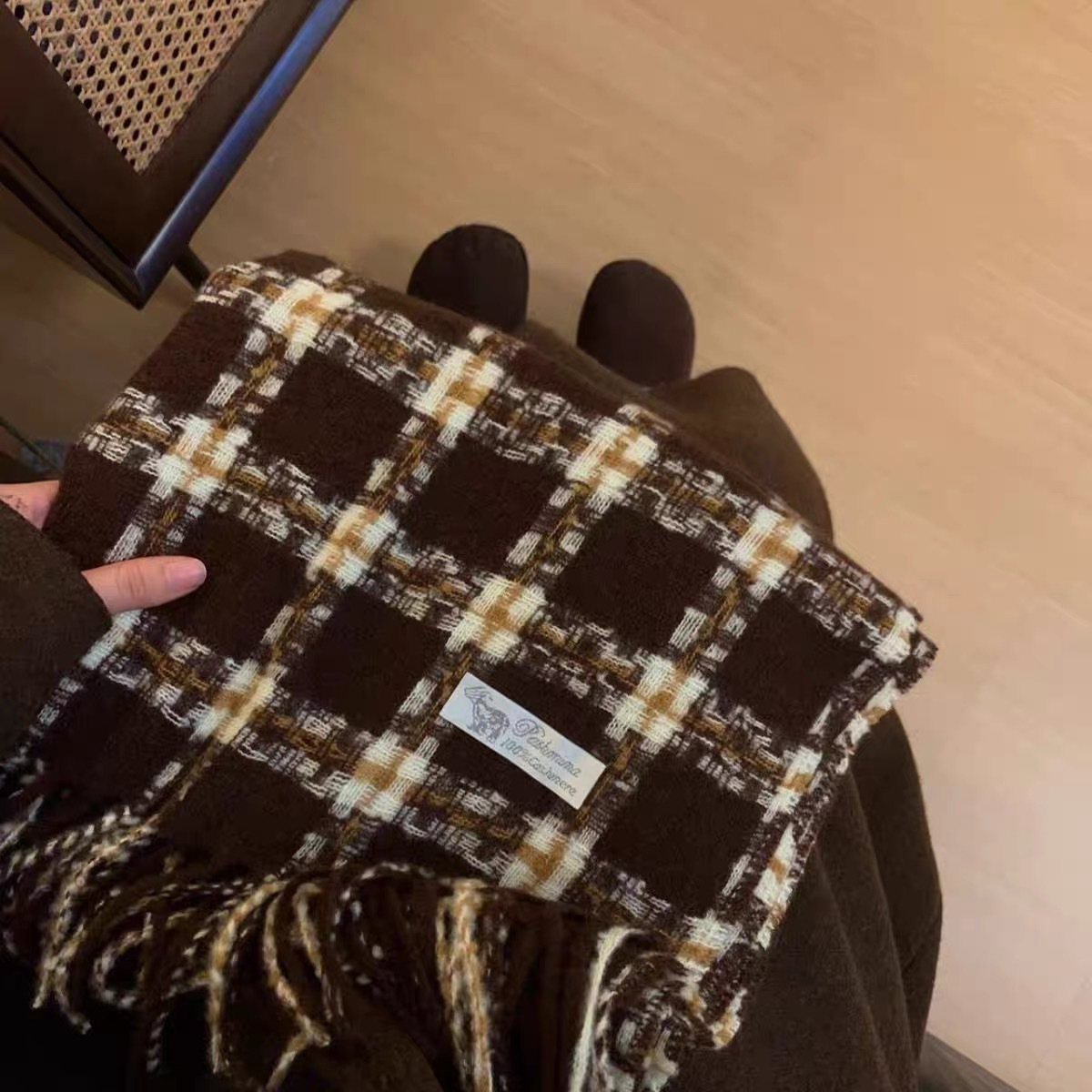 格子围巾大集合~韩系复古流苏ins女秋冬季学生百搭保暖氛围感围脖详情4