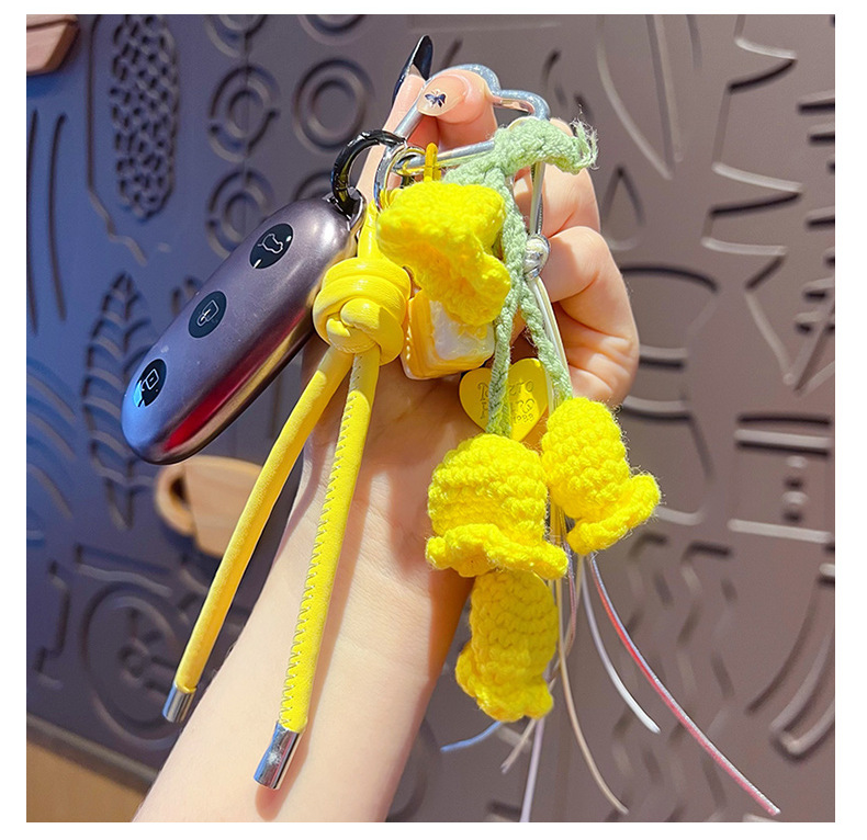 手工diy毛线编织风铃手绳钥匙扣miu系包包挂饰情侣汽车书包小挂件详情10