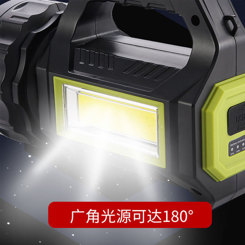 Solar-powered flashlight, outdoor charging portable lamp, multi-functional searchlight, adjustable USB red light warning light, cross-border pic 14