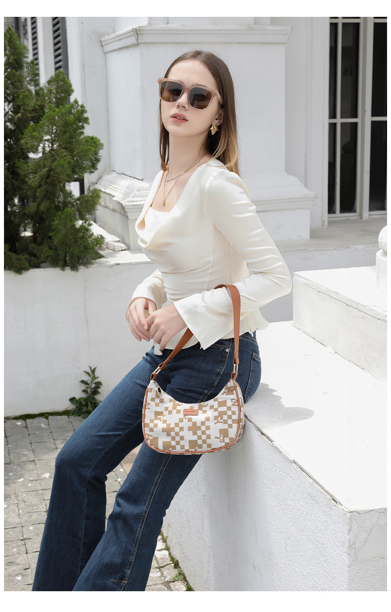 夏季新款女士时尚单肩包简约通勤风尚手提包高级感大容量腋下包详情14