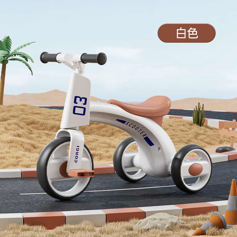 儿童脚踏三轮车简易三轮自行车男女宝宝骑行脚踏车室外滑行三轮车详情1