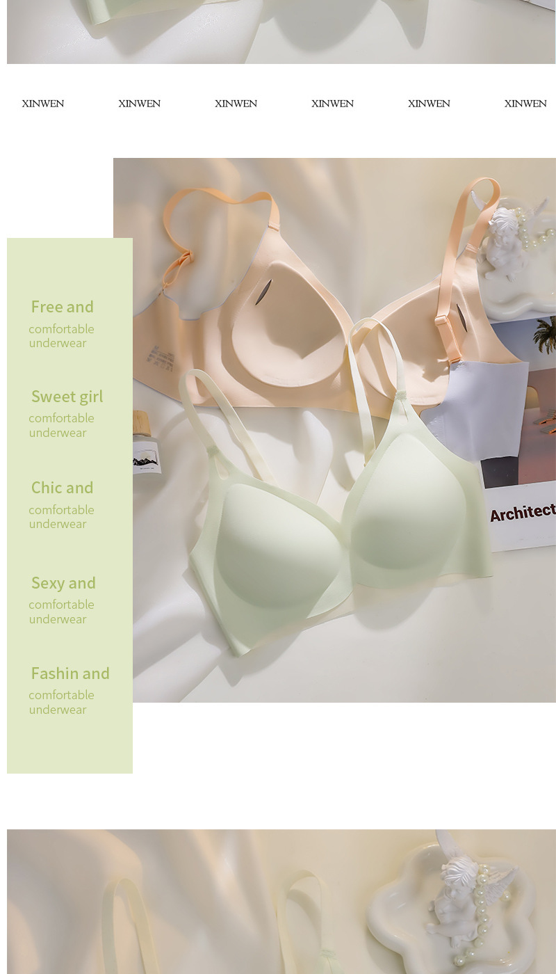 云朵无痕内衣女小胸上托聚拢透气防下垂无钢圈一片式薄款美背文胸详情10