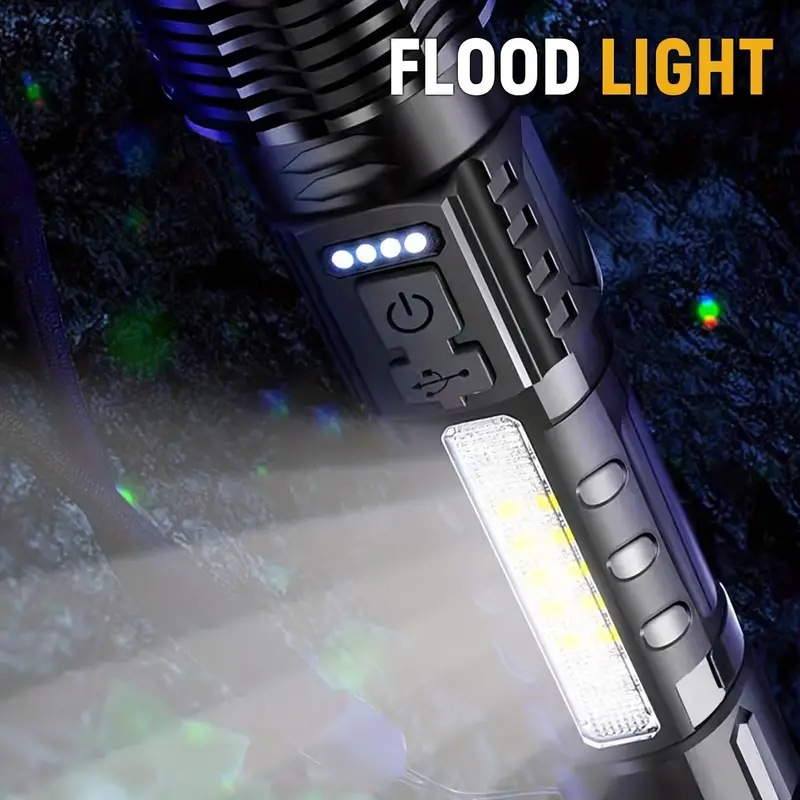 Cross-border multi-functional white laser charging flashlight, outdoor led zoom p50, strong lighting flashlight, portable mini pic 10