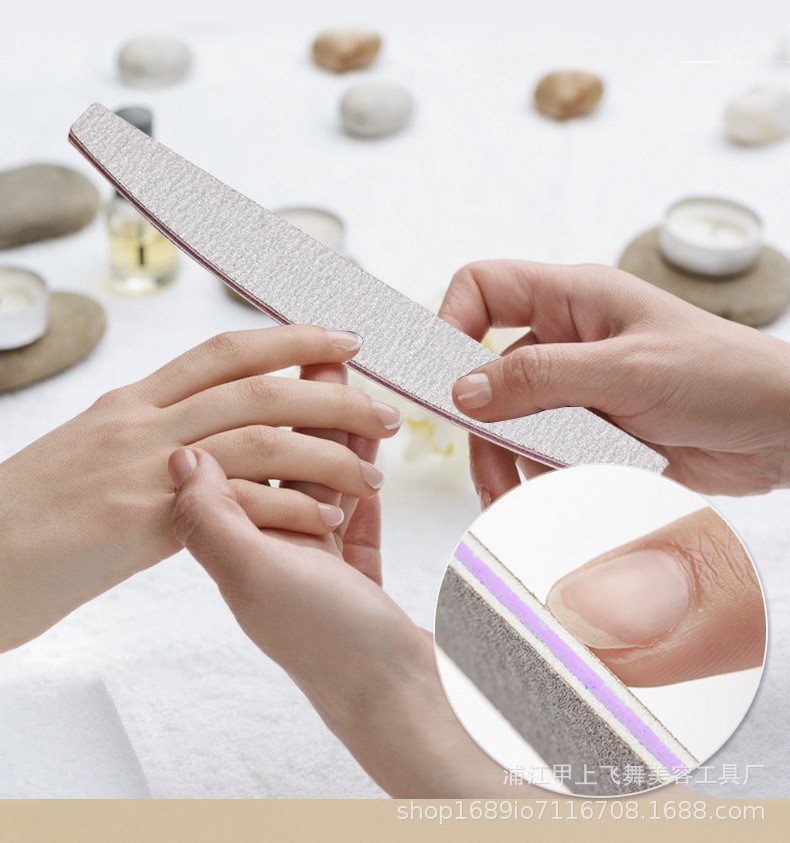 美甲搓条批发紫芯灰砂搓条指甲锉磨指甲斑马锉条专用双面打磨条详情4