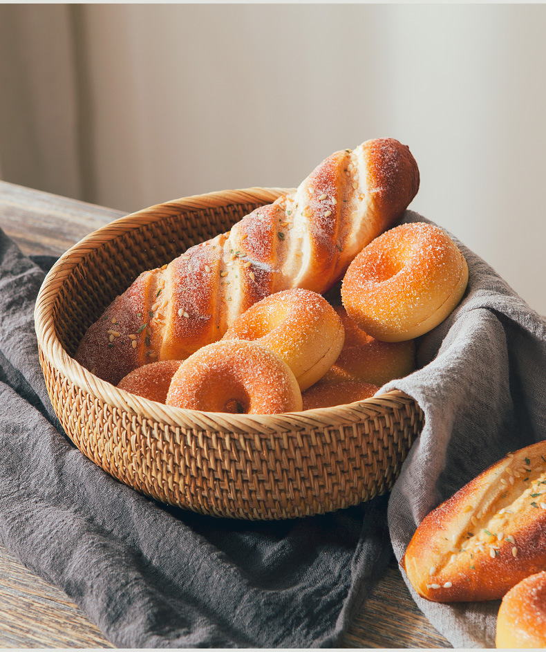 藤编收纳筐水果篮家用馒头筐竹编面包筐馍筐零食野餐篮筐手编篮子详情5
