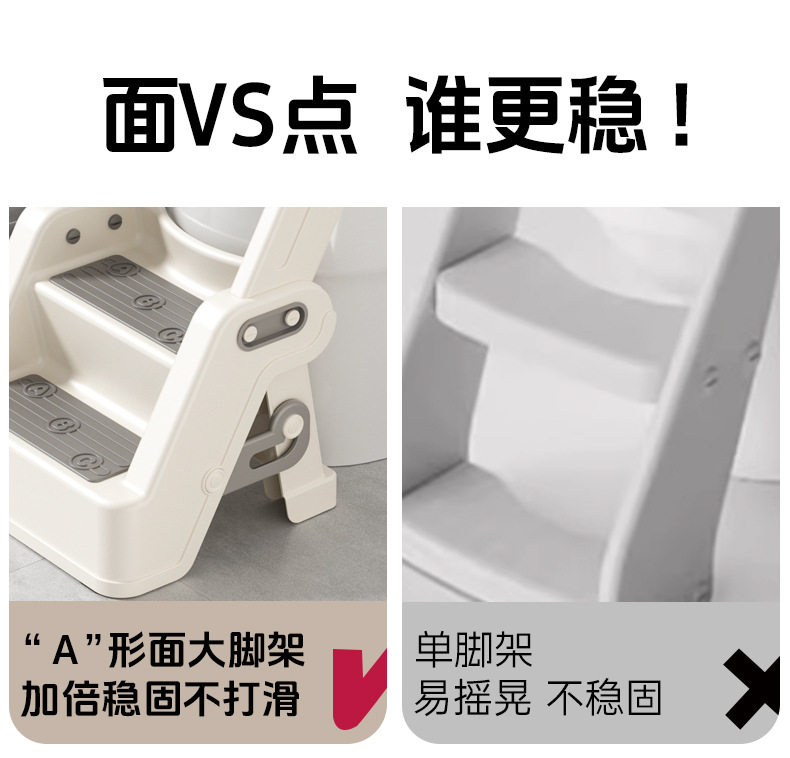 小沐马儿童马桶坐便器圈楼梯式男小孩女宝宝上厕所辅助阶梯踩脚凳详情7
