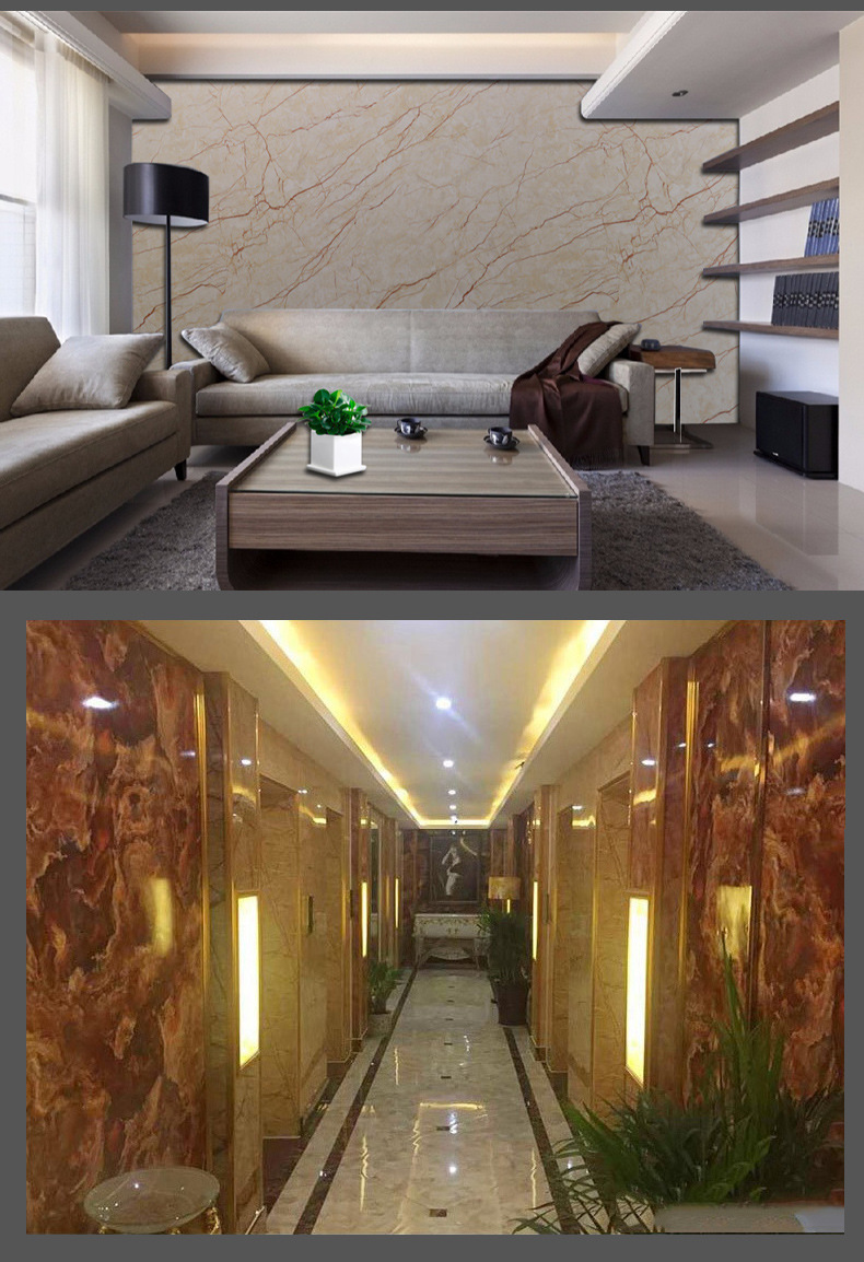 uv board imitation marble high-gloss wall panel, PVC decorative panel, waterproof and flame-retardant, hotel project, stone plastic UV board for export pic 16