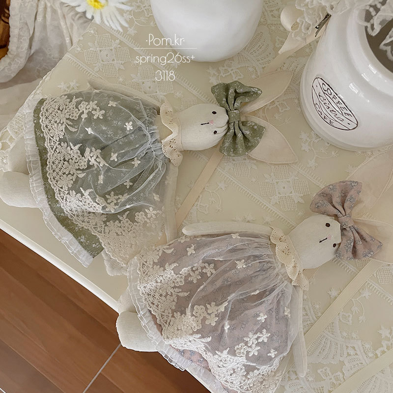 春季新款布艺手作兔兔玩偶甜美穿衣碎花蕾丝裙公仔儿童ins礼物女详情4