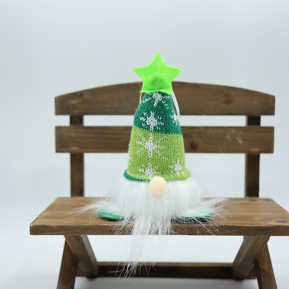 Christmas Decorations: Cross-border Christmas dwarf dolls, glowing knitted long and short legs, faceless ornaments, in red, green and gray. In stock pic 10