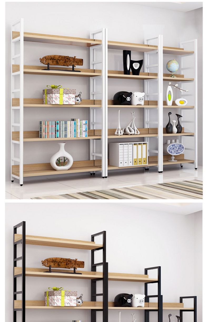 简易钢木货架置物架家用多层落地展示架子办公室超市储物架收纳架详情20