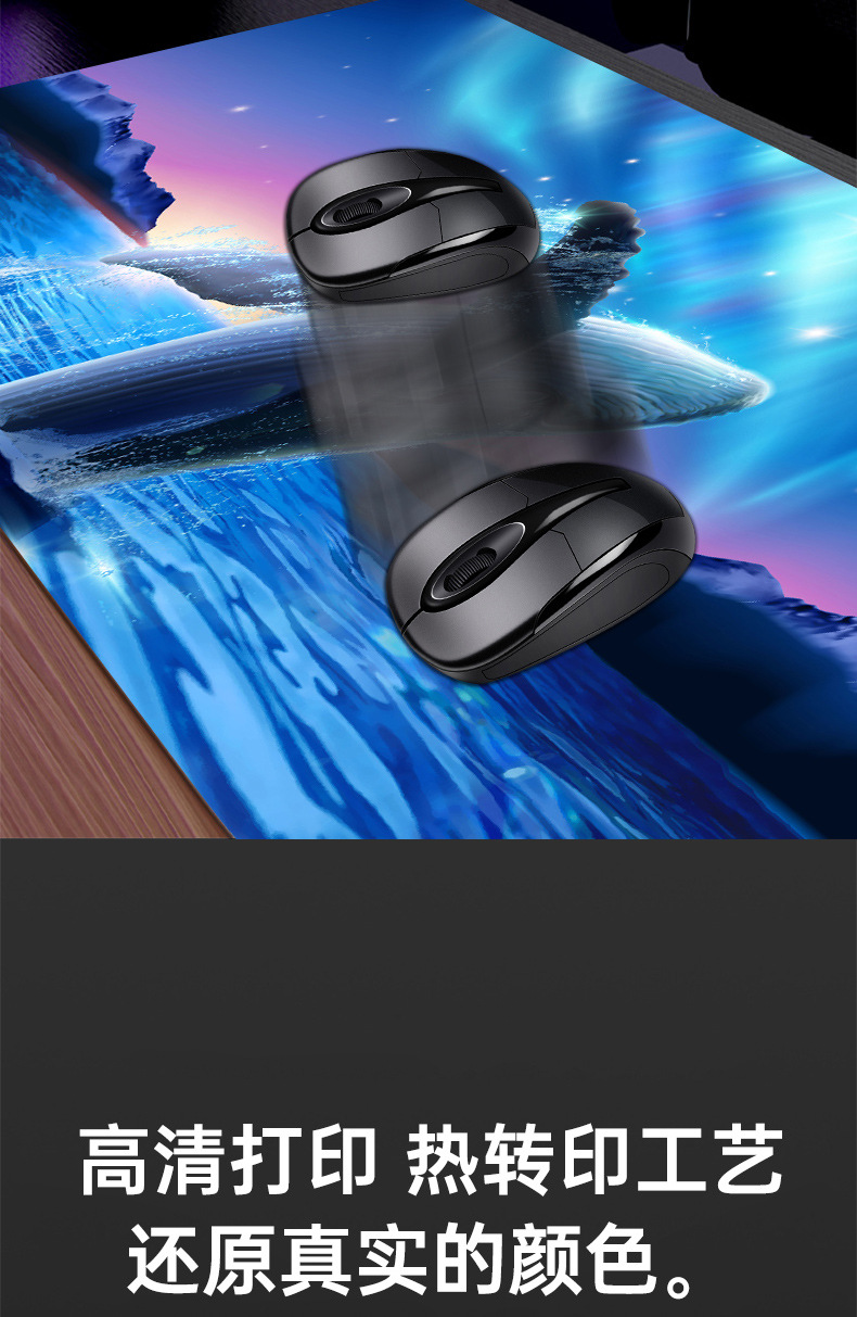 鼠标垫超大耐脏励志语言桌垫护腕加厚锁边键盘电脑办公桌垫批发详情5