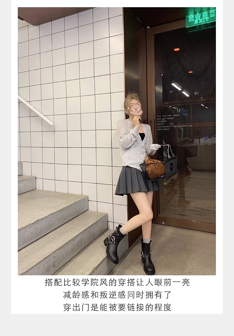 【sheii苏茵茵】梦玲同款~阿miu真皮中高筒西部牛仔靴女骑士长靴详情28