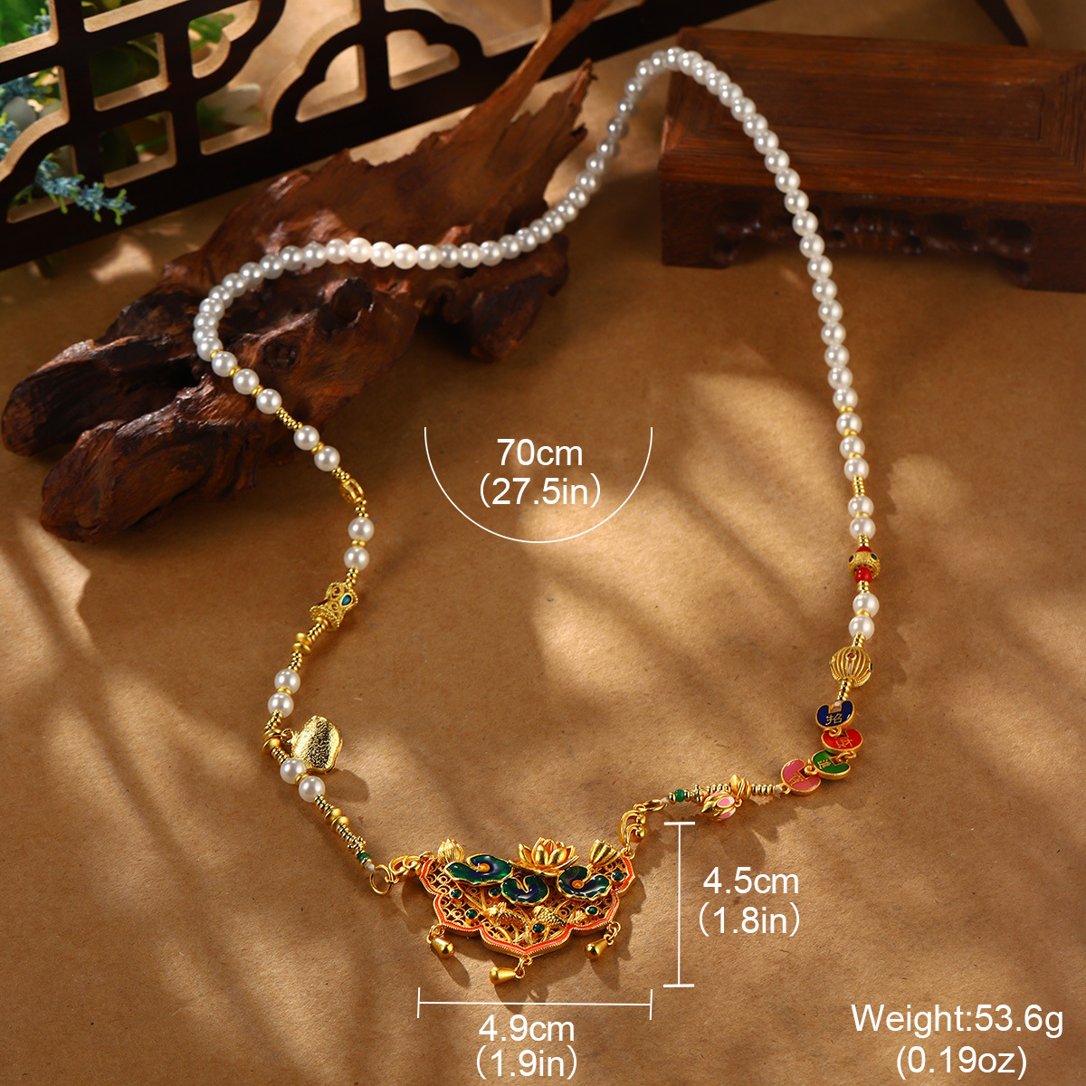 New Chinese-style retro peace lock butterfly pearl necklace for women, elegant and sophisticated, fashionable and versatile, exquisite collarbone chain pic 33