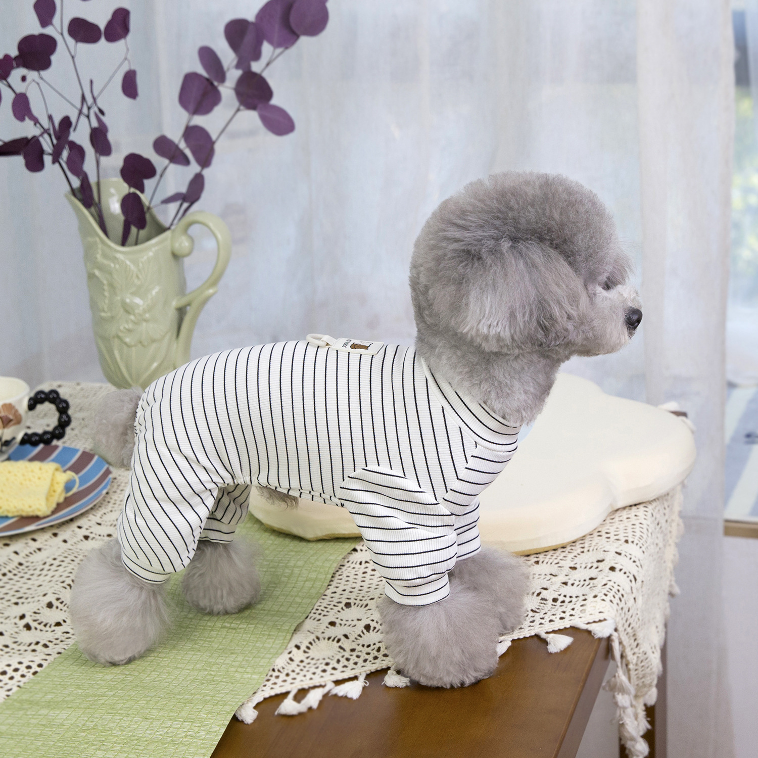 条纹贵宾犬宠物服装两只装狗狗衣服宠物服饰宠物狗狗衣服详情10