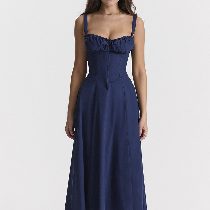 2025亚马逊独立站欧美女装新款碎花方领性感开叉大摆春季连衣裙女详情46