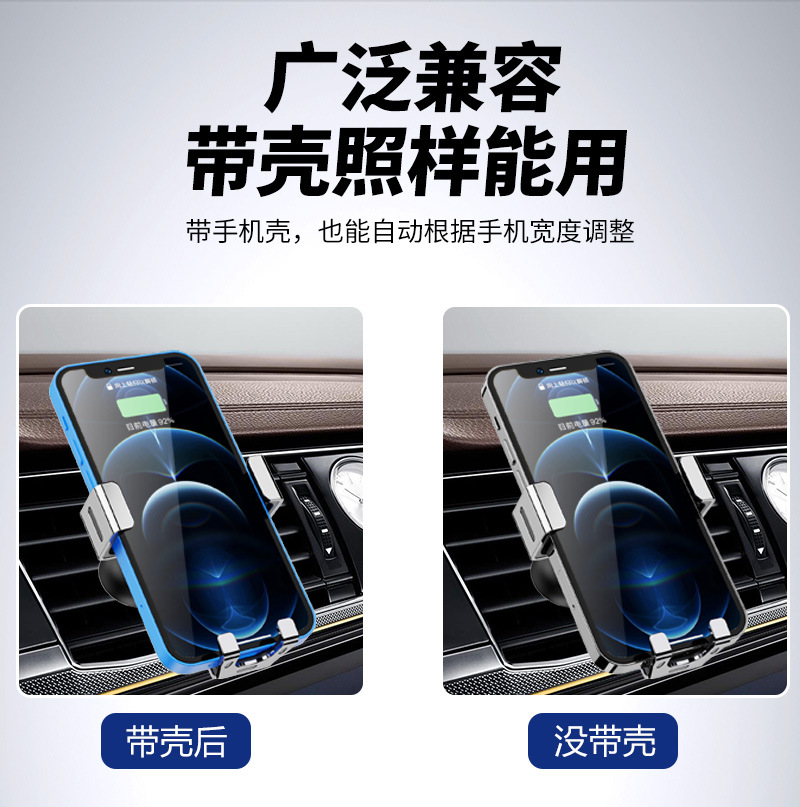 YC12 Gravity Phone Stand (Mirror surface + Hook) Metal Lock Hook Air Outlet Car phone stand, car gravity phone stand, car air outlet phone stand clamp pic 8