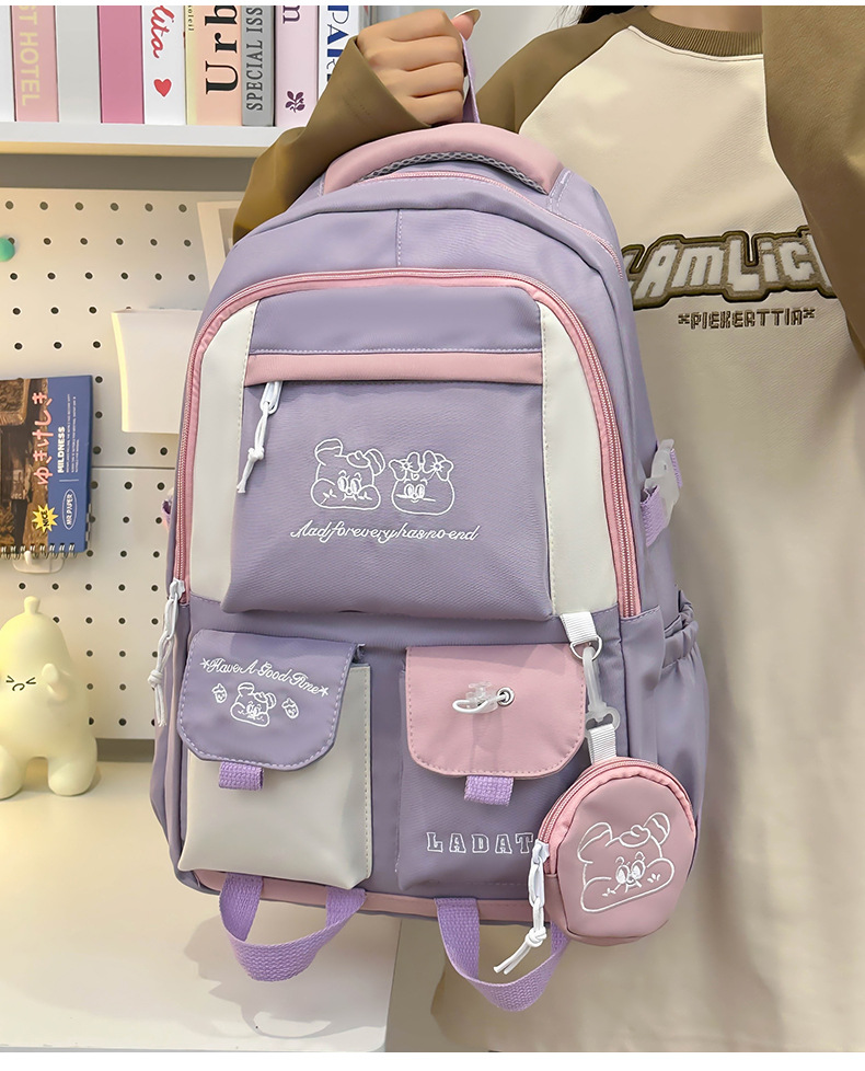 Japanese and Korean casual backpacks, forest-style schoolbags, multi-pocket schoolbags for primary school students, large capacity for cross-border travel for junior and senior high school students pic 18