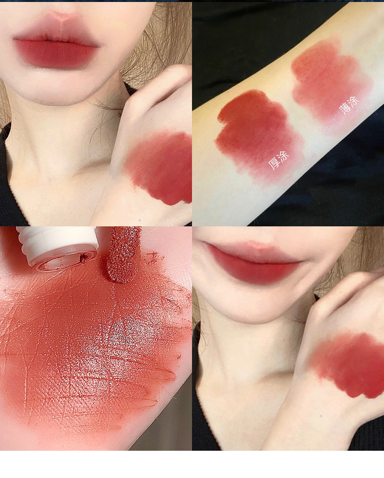 Gege bear戈戈小熊绒雾绵绵唇釉纯欲风素颜显白栗子红棕春夏口红详情18