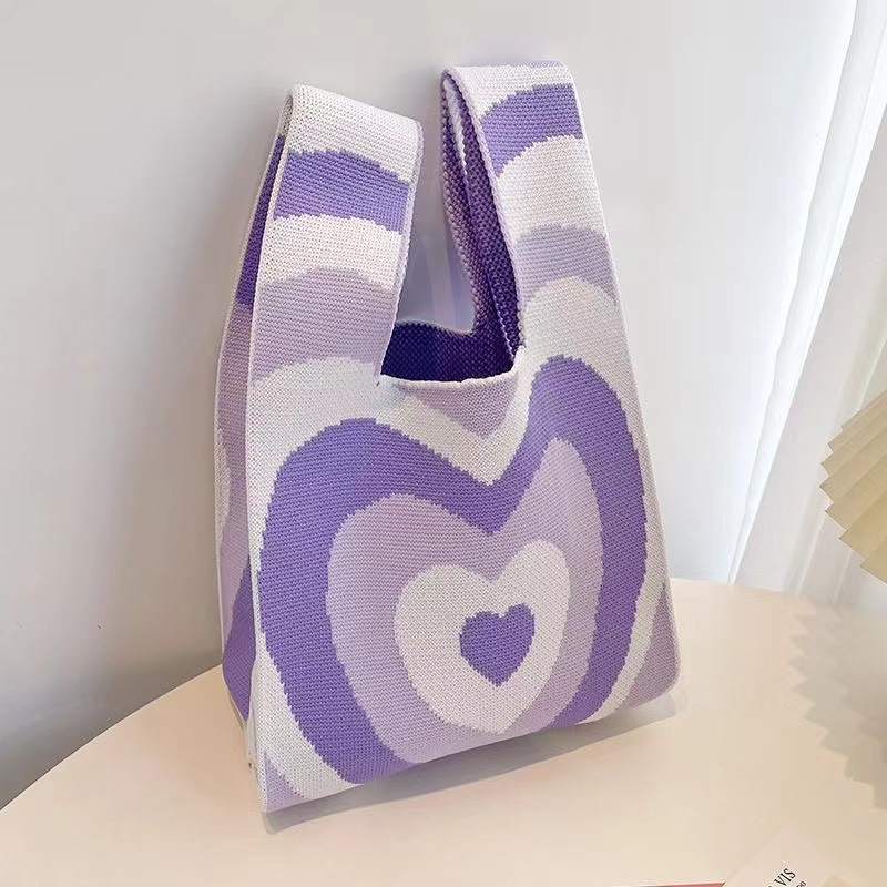 女士针织包多巴胺小包包手机包托特包针织包时尚卡通针织手提袋详情16